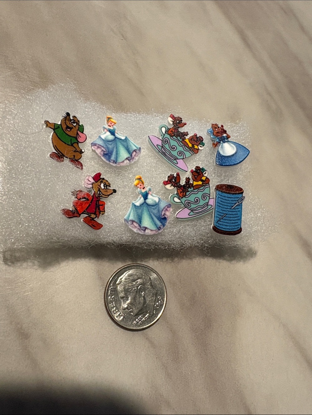 Disney Cinderella handmade stud earrings featuring Jaq & Gus Gus